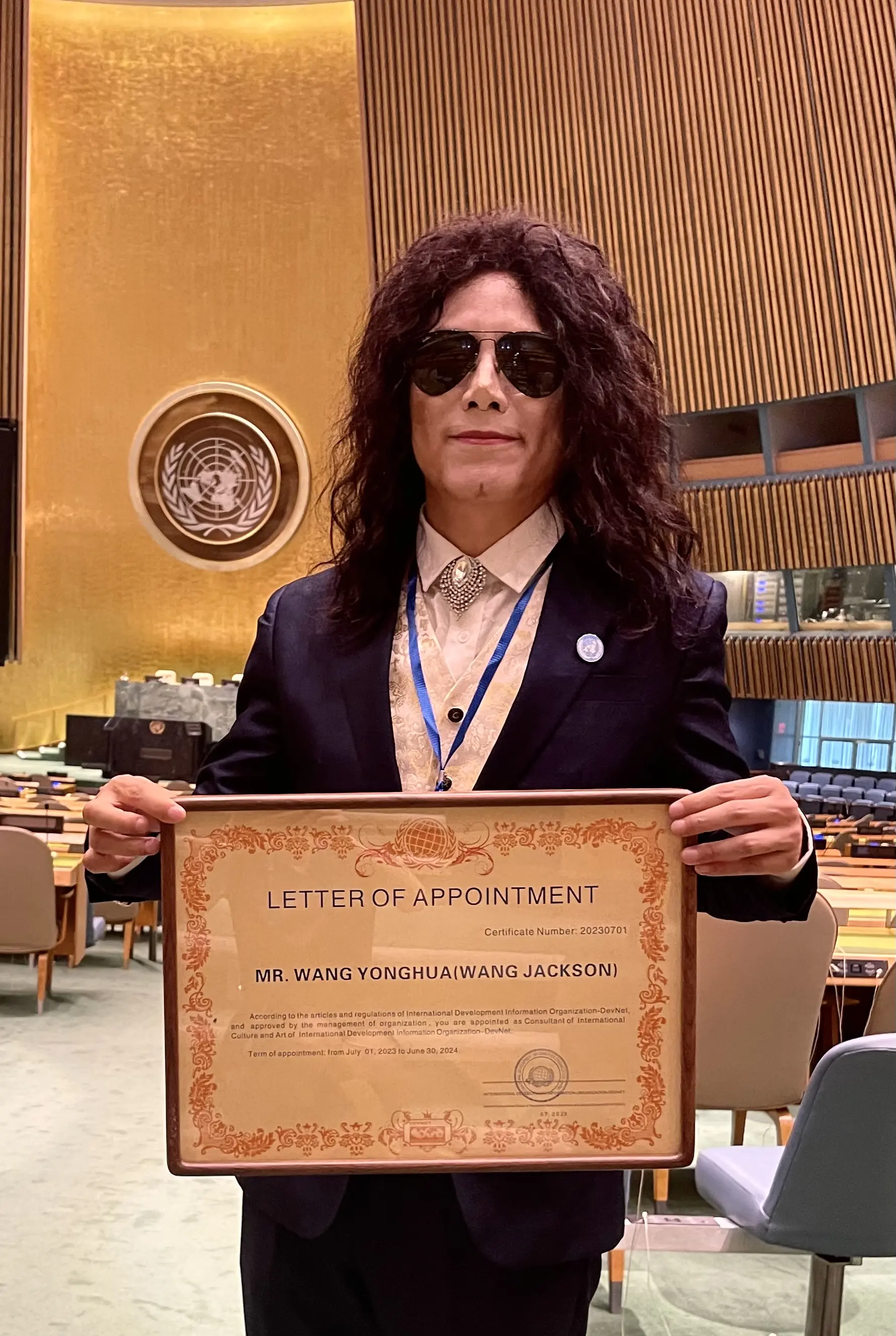 王杰克逊受邀联合国总部大会获文化大使