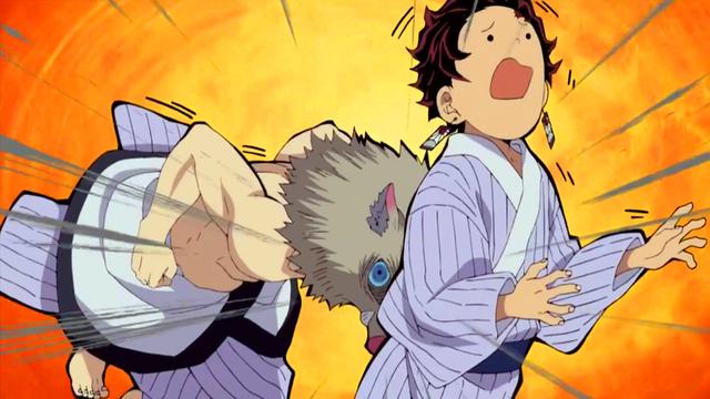 鬼灭之刃 是兄弟就来砍我 炭治郎变鬼王 善逸和伊之助争相砍他 咔嗒手办网