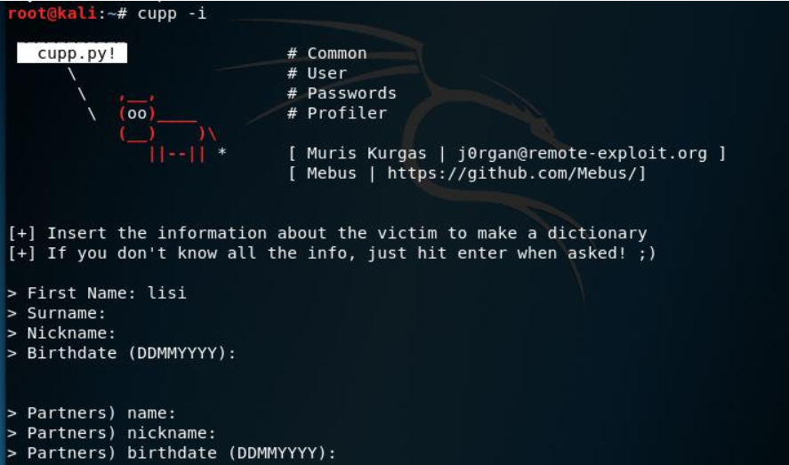 密码生成工具 cupp（附下载） 哔哩哔哩