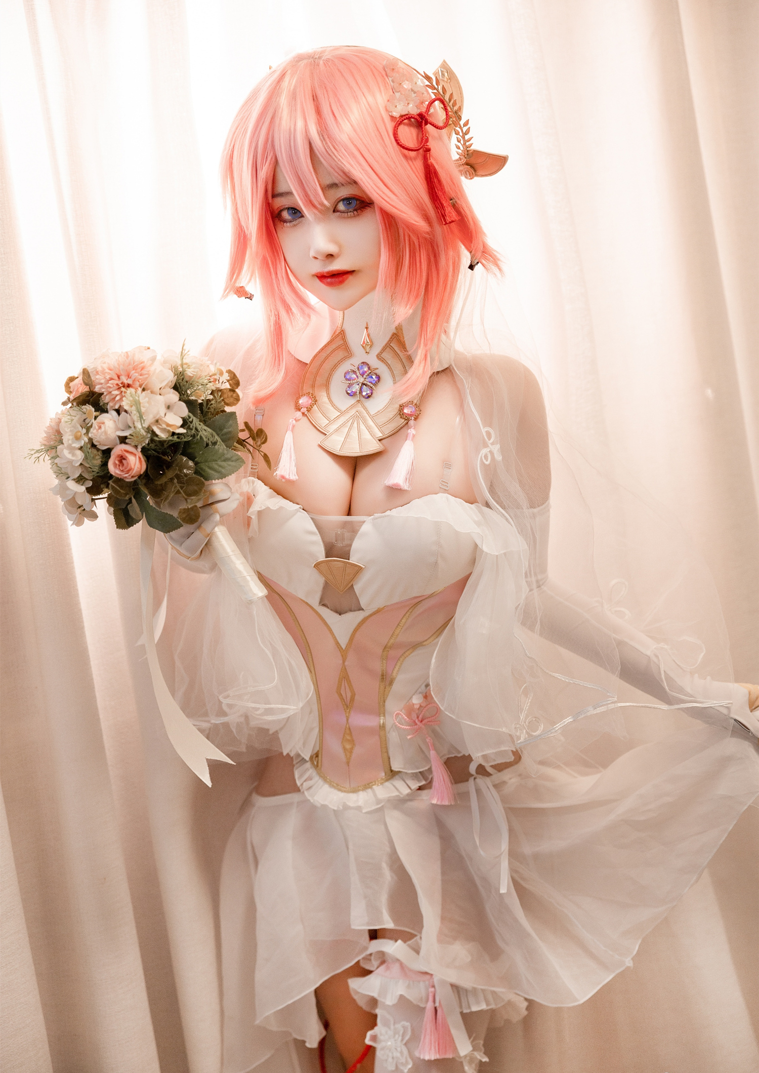 理世爱原神八重神子同人婚纱cosplay1