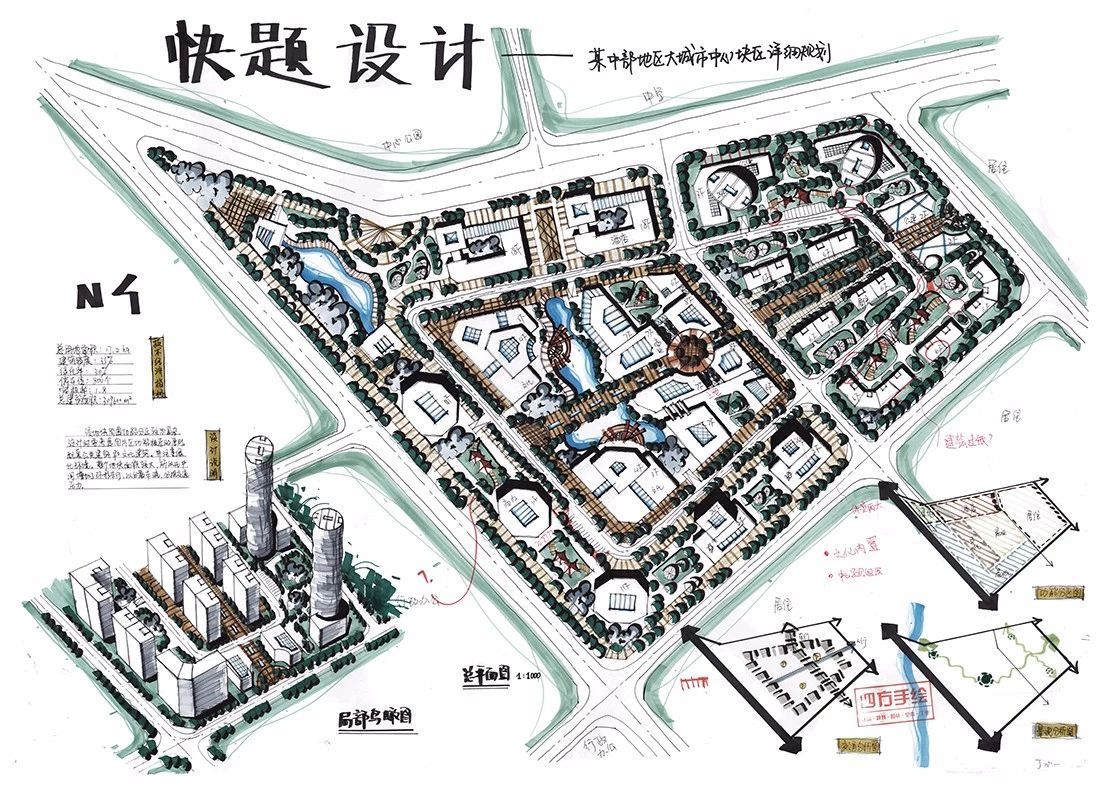 【重慶大學規劃考研】重慶大學城鄉規劃手繪考研重大規劃考研快題真題