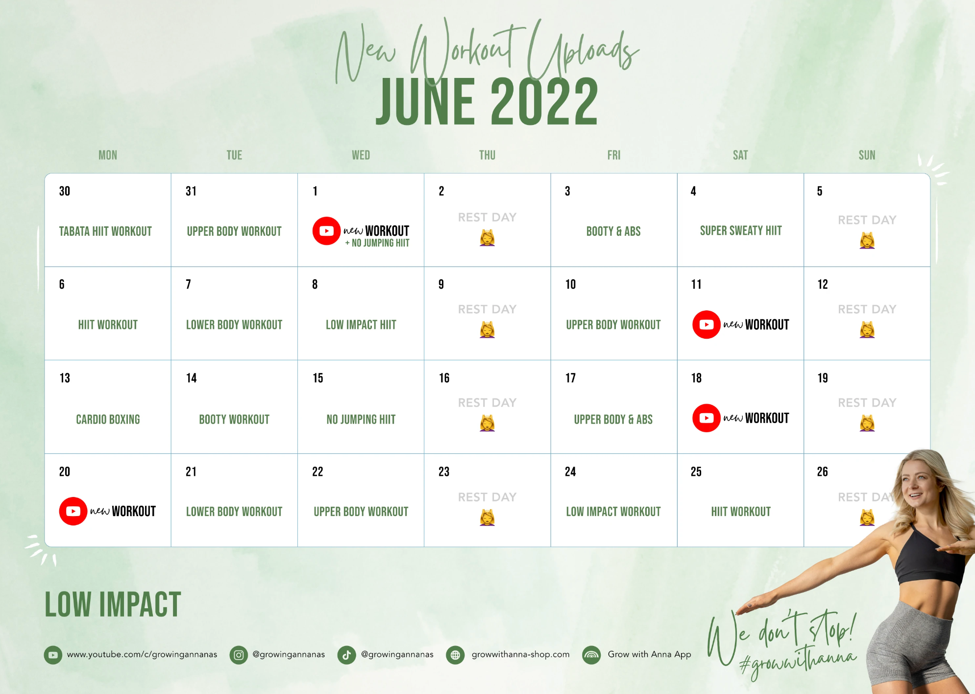 2022年6月训练计划Growingannanas 哔哩哔哩