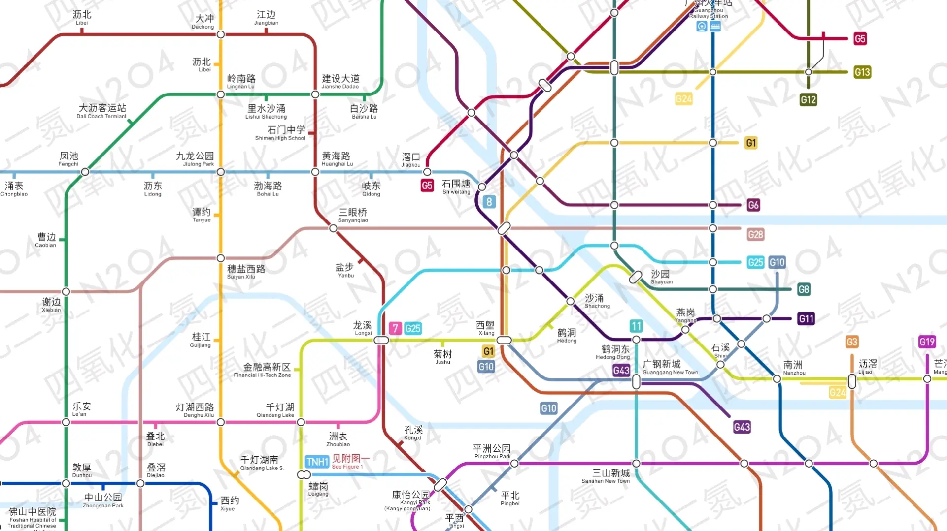 大沥,盐步,黄岐,荔湾白云高明中山附图图例本图工程量极大,城际铁路
