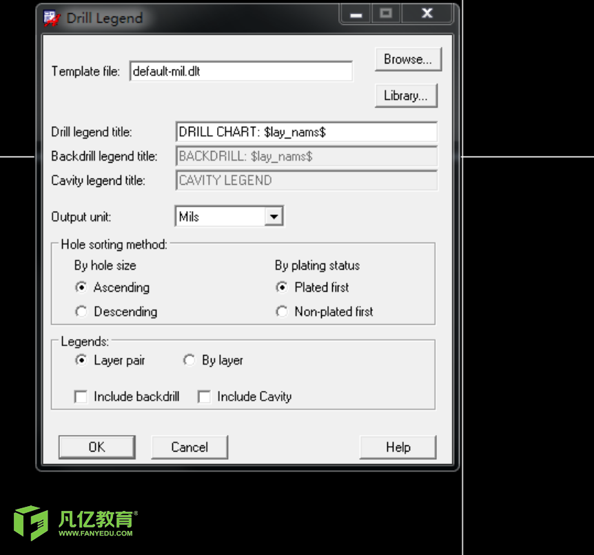 allegro教程:钻孔表格的设置与生成