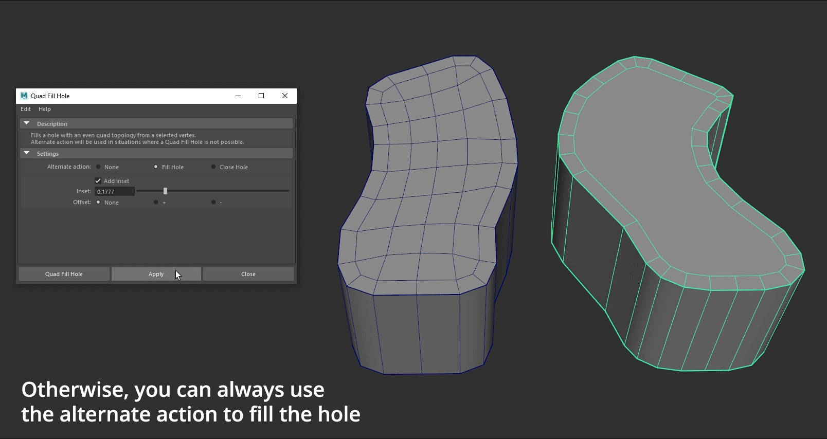 免费分享：自动化解决Maya建模中补洞问题的利器GN Quad Fill Hole 哔哩哔哩