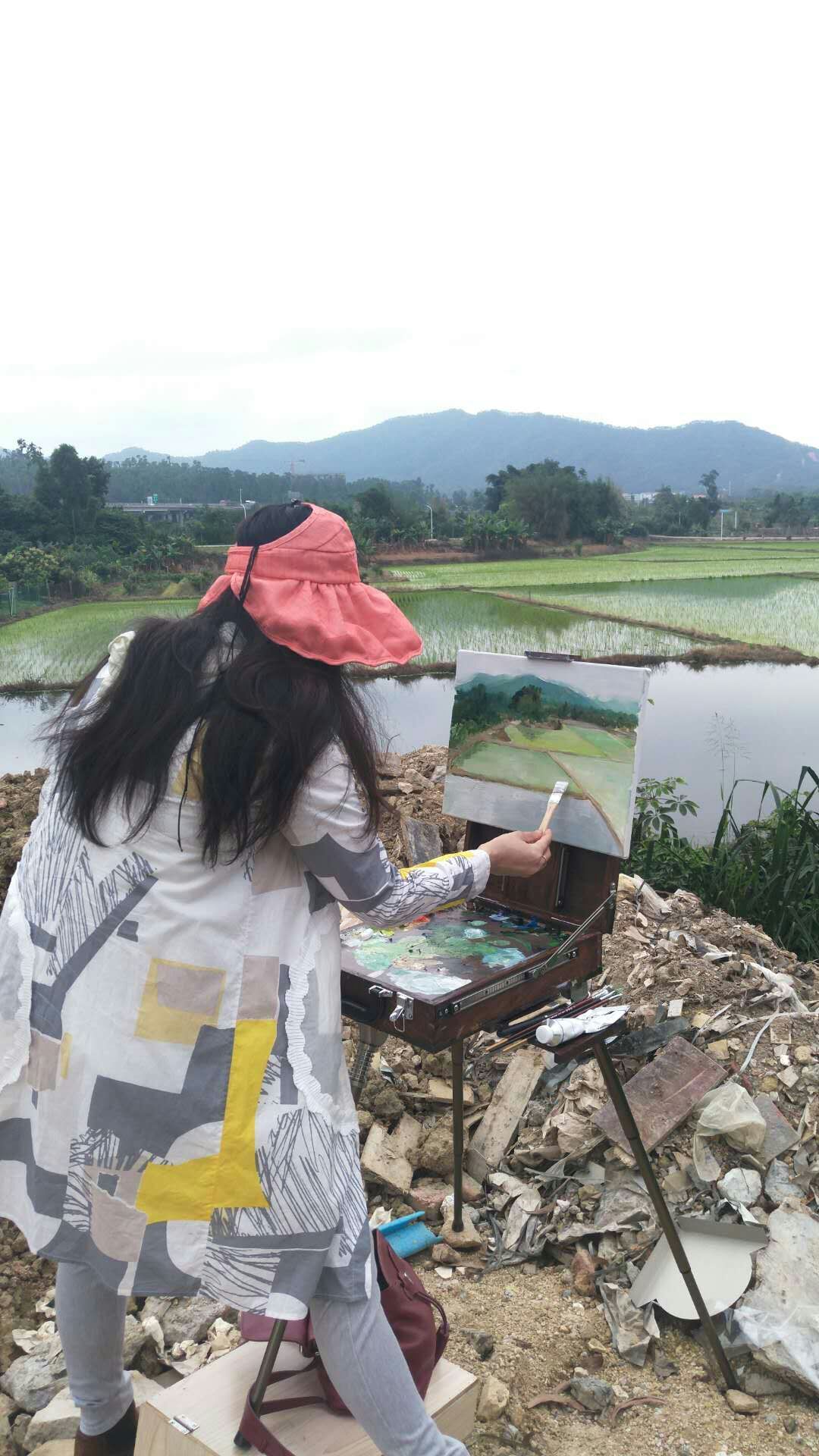珠海画家走进乡村写生现场
