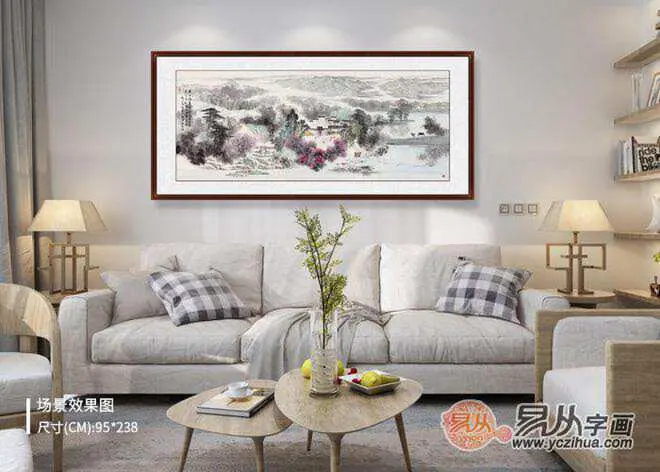 诸明江南水乡山水画 为您的客厅增光添彩