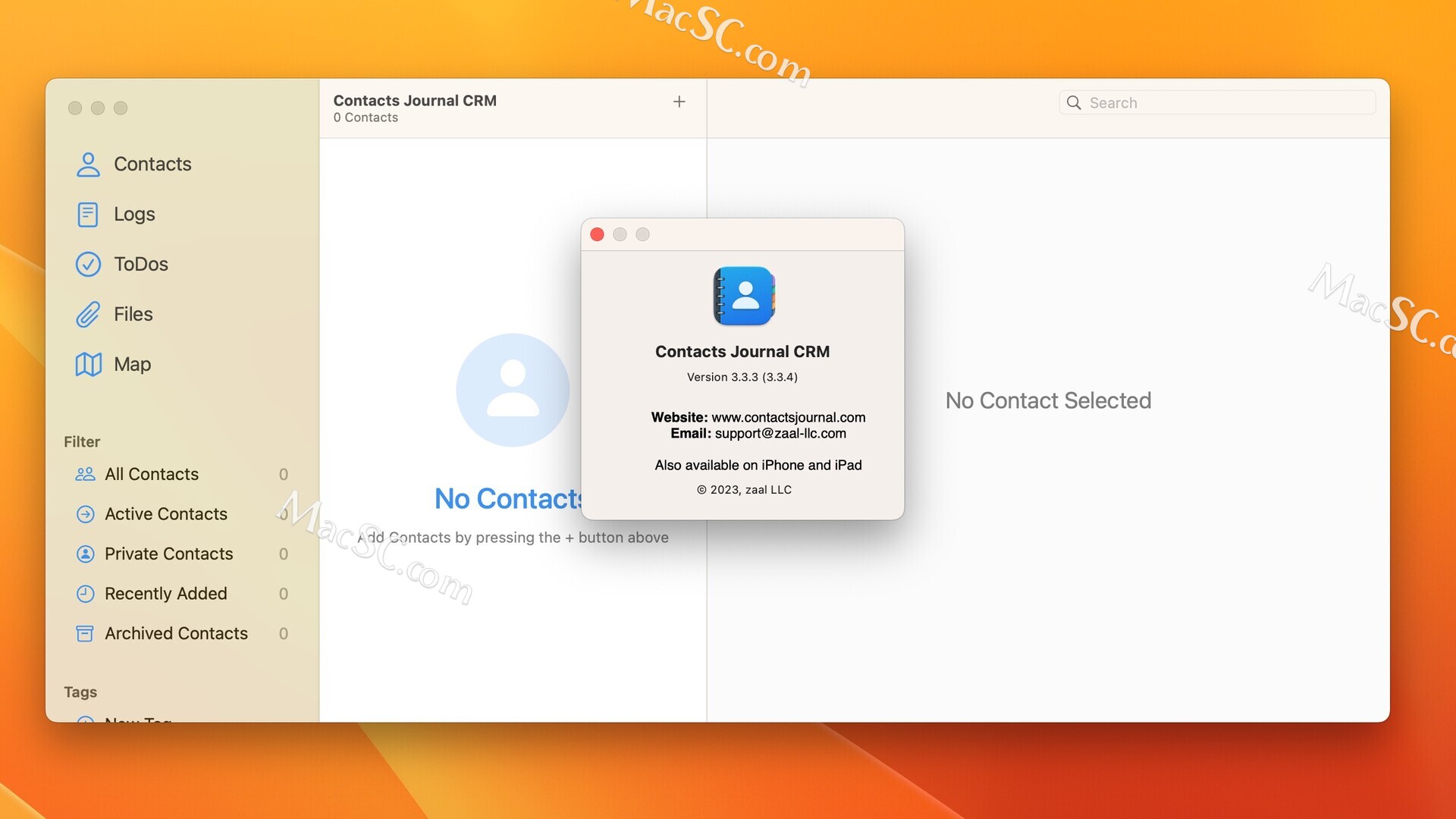 instal the new for mac Contacts Journal CRM