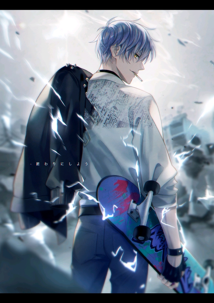 穿过街道滑板插画特辑20210201