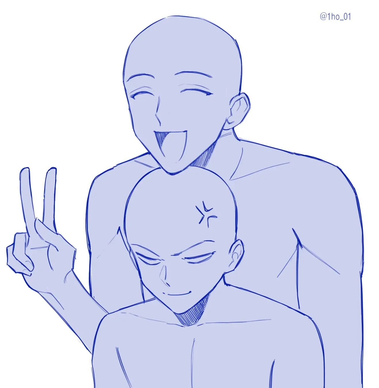 【板绘素材】反派cp向「线稿模板」——" 做你的对手 " - 哔哩哔哩