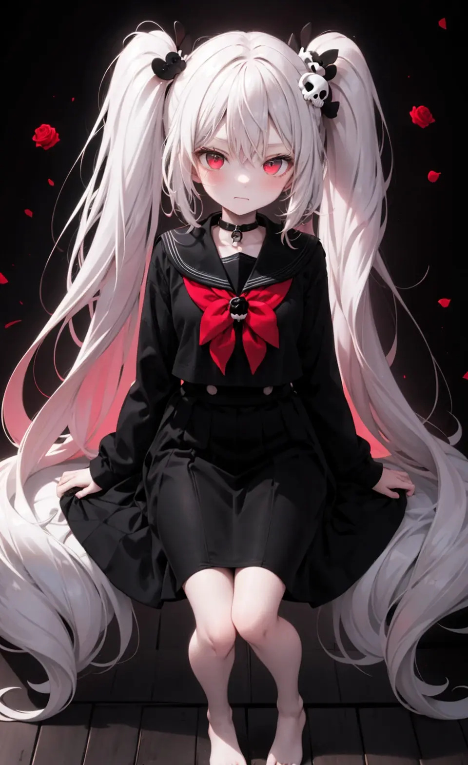 ai绘画-白发红瞳