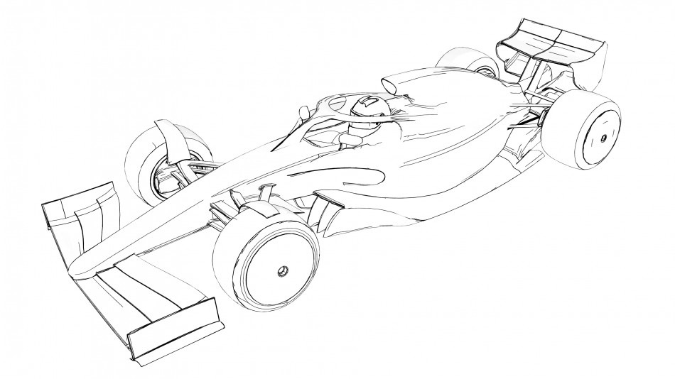 f1赛车 素描图片