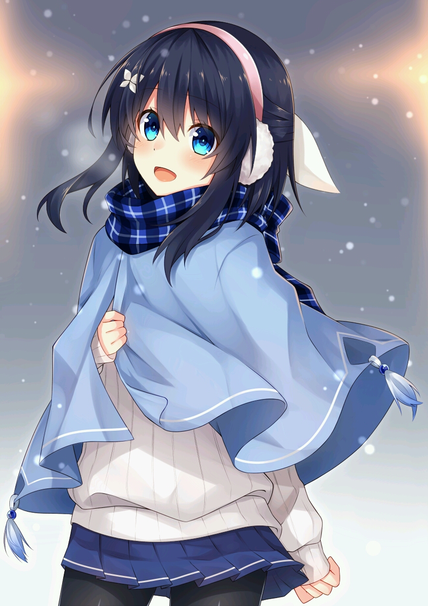 动画 动漫杂谈 p站美图二次元图片分享,今天也是黑发时间动漫美少女