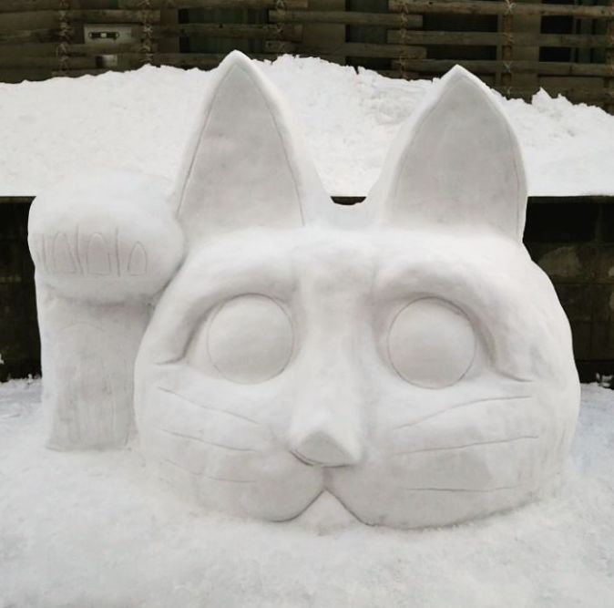 日本下雪后,全国人民都成了艺术家.