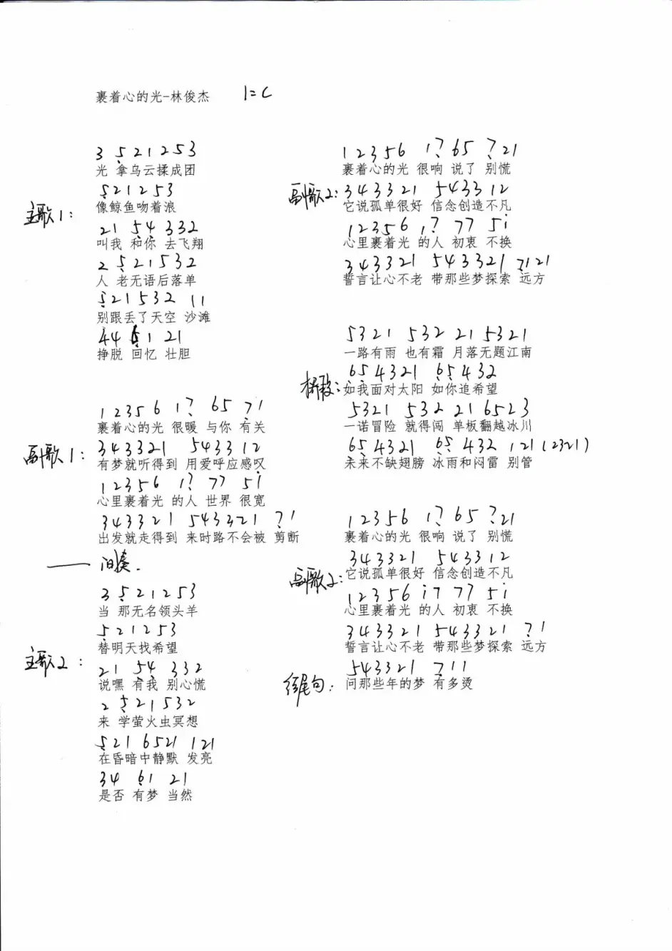 裹着心的光 人声扒谱 哔哩哔哩