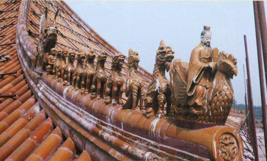 乾清宫屋脊上的9只小兽