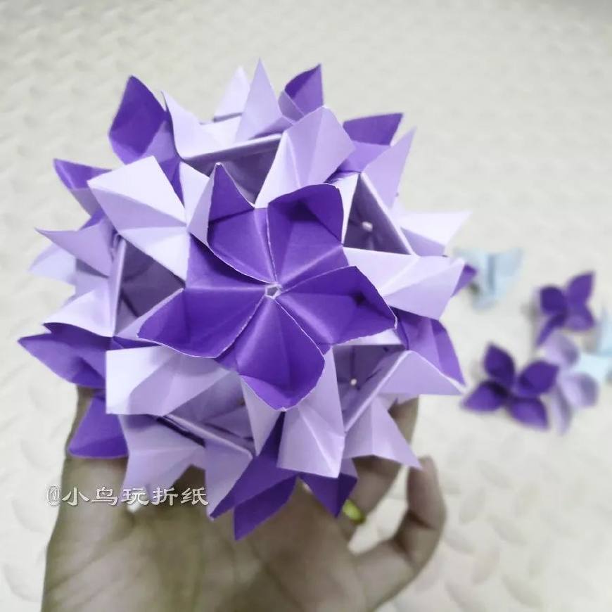 【小鸟玩折纸】双色花球 樱花绽放