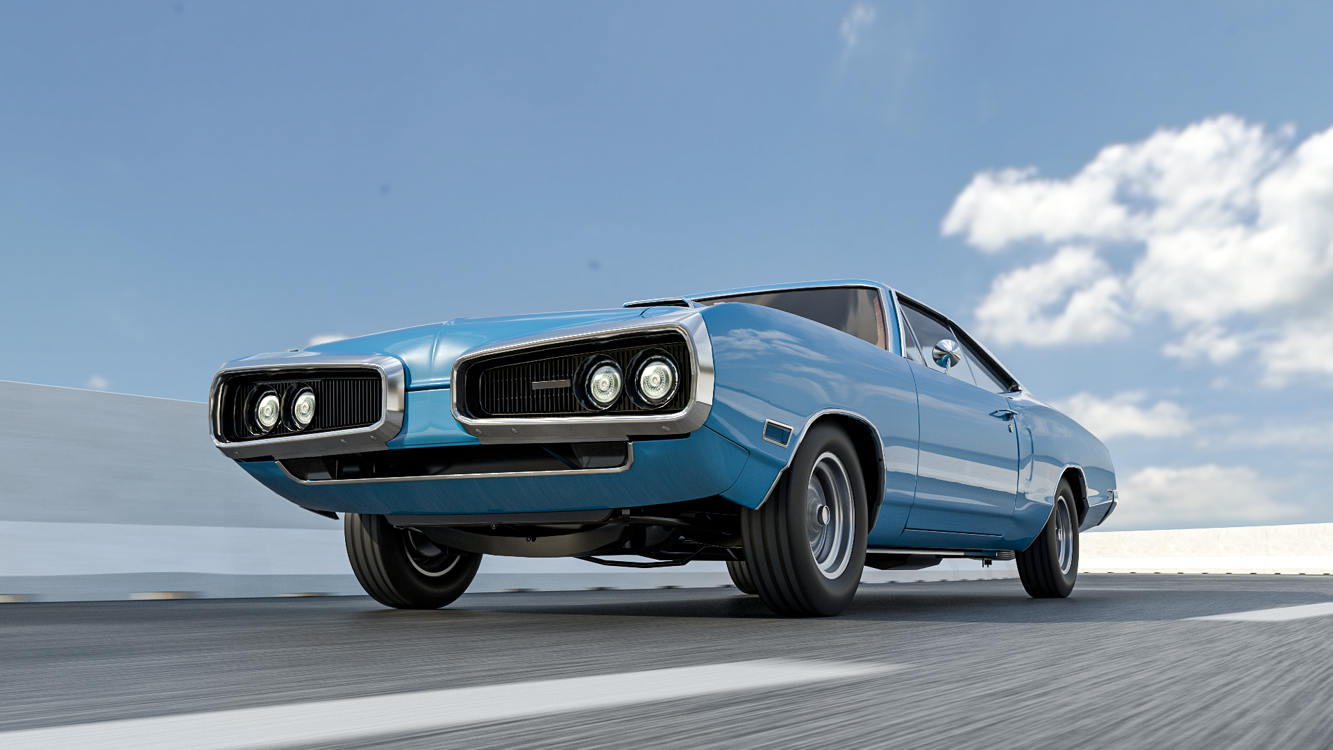 道奇440 室外场景渲染