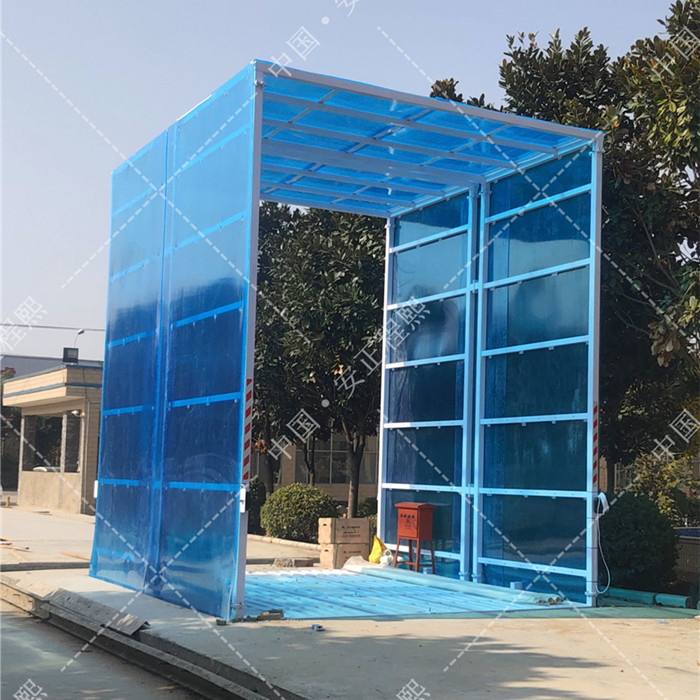 工地冲车设备_建筑工地冲洗平台现场安装完工!