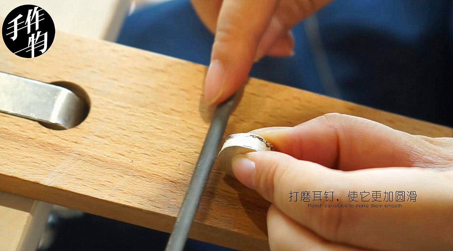 手工制作纯银几何黑珍珠耳环(详细图文)--内附惊喜()