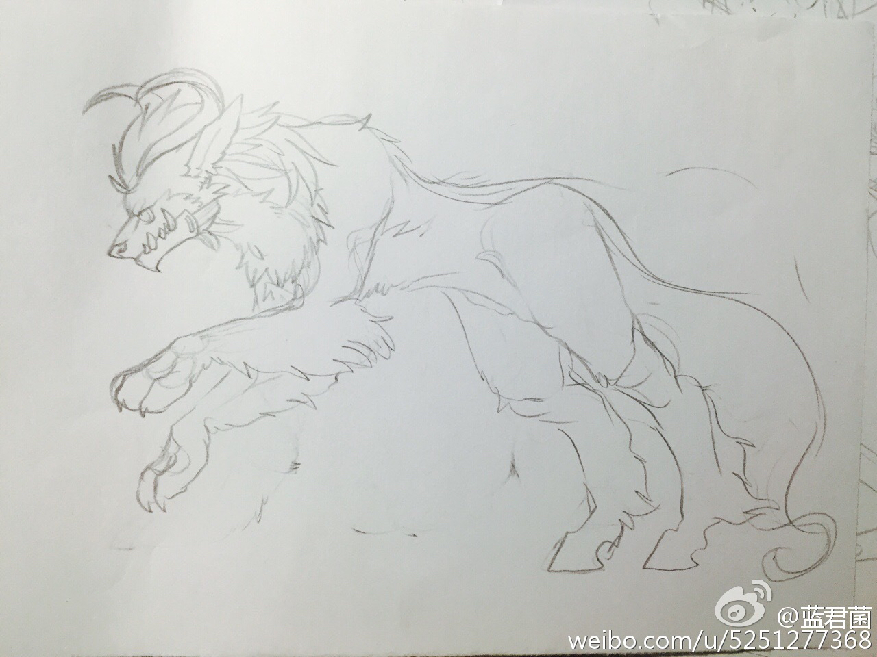 furry獣兽图 线稿版 特推画师:蓝君菌