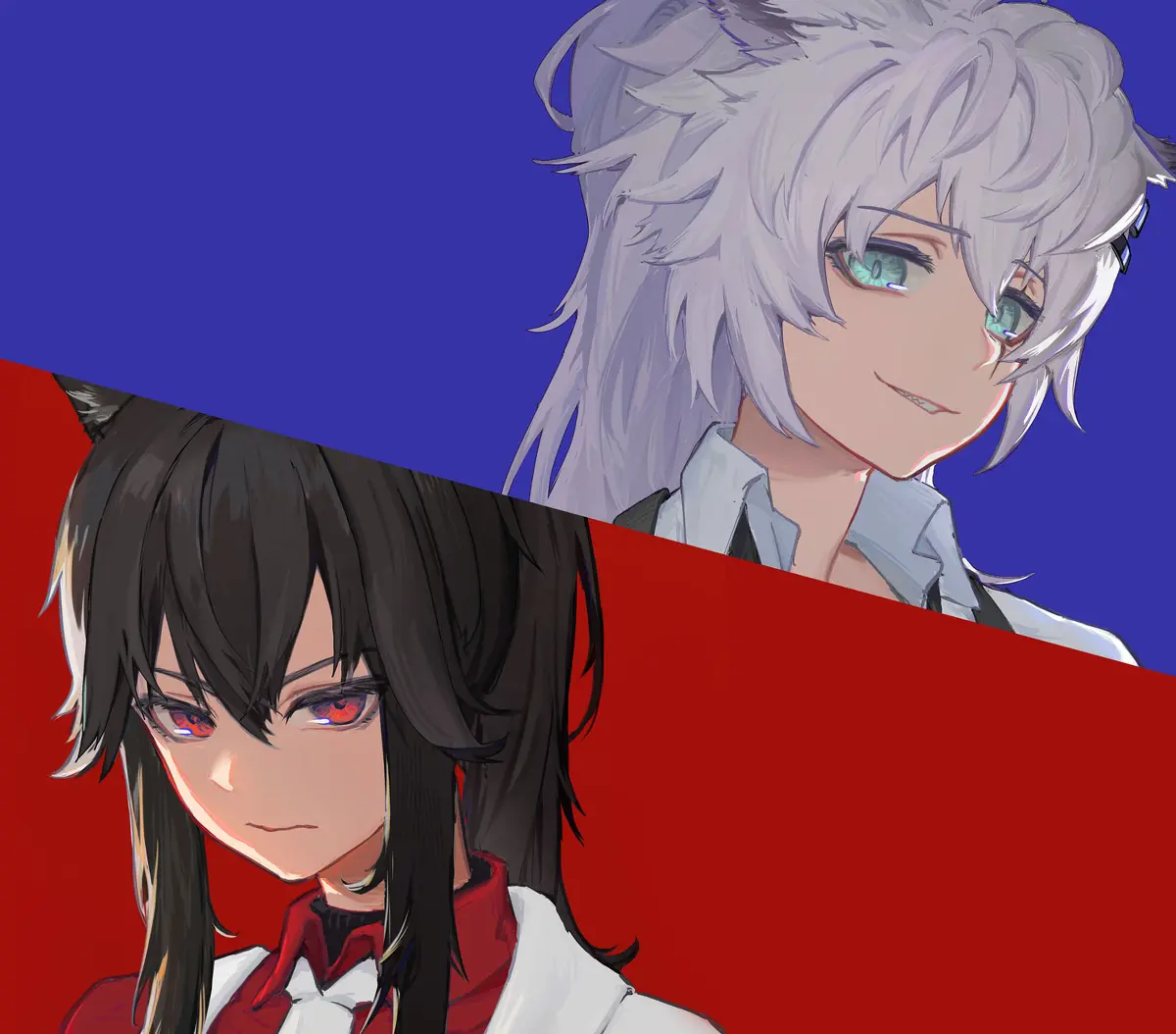 明日方舟德克萨斯 双狼美图