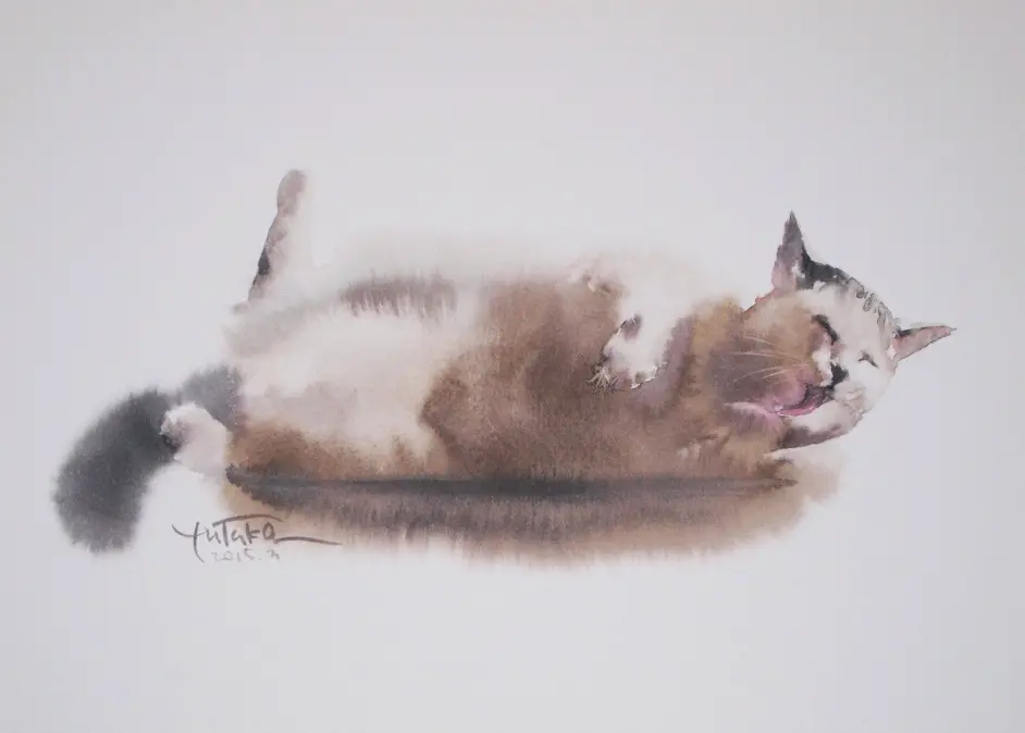日本京都画师村上丰 用张猫告诉你 水彩画最难技法 湿碰湿 的魅力 哔哩哔哩 日本京都画师村上丰 用张猫告诉你 水彩画最难技法 湿碰湿 的魅力 哔哩哔哩
