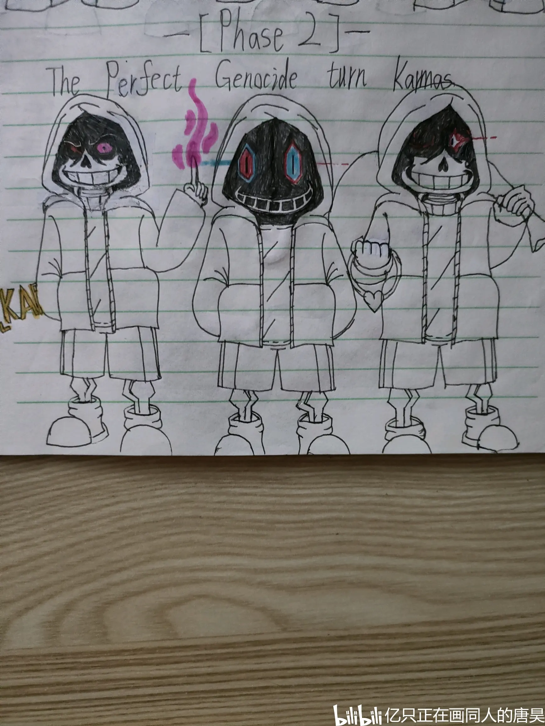 为业报因dhm,dust的死亡,时间线发生错误,导致别的时间线的sans(dktd