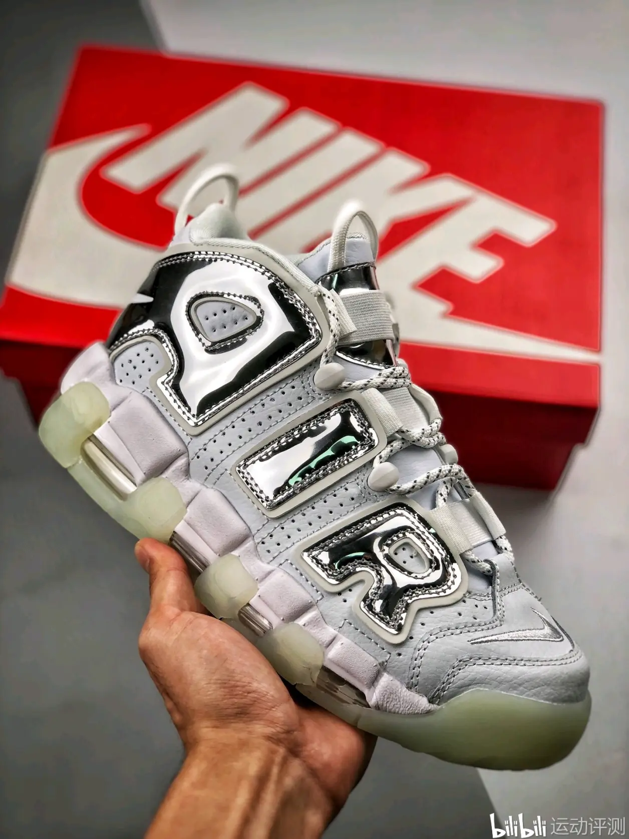 nike air more uptempo皮蓬大air液态银