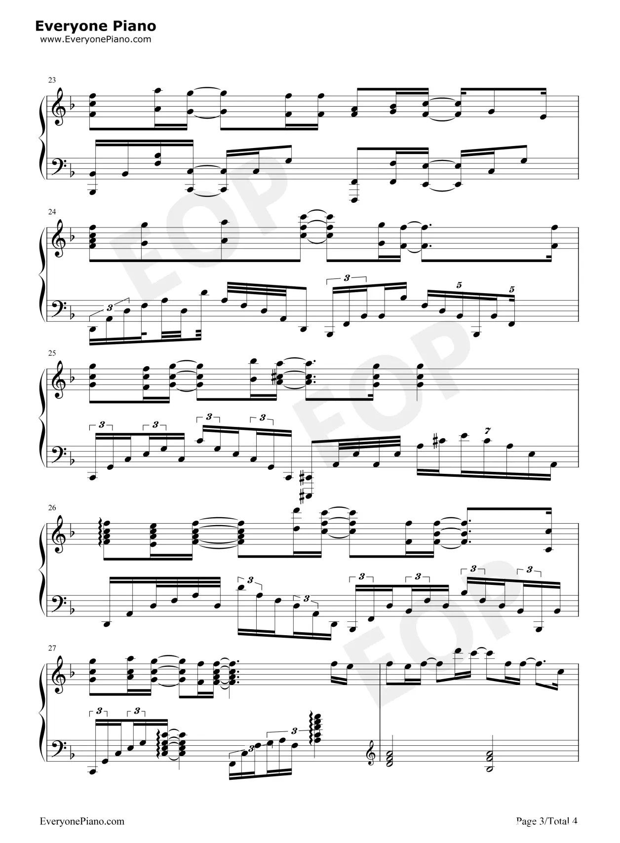 《sincerely》钢琴谱-《紫罗兰永恒花园》op