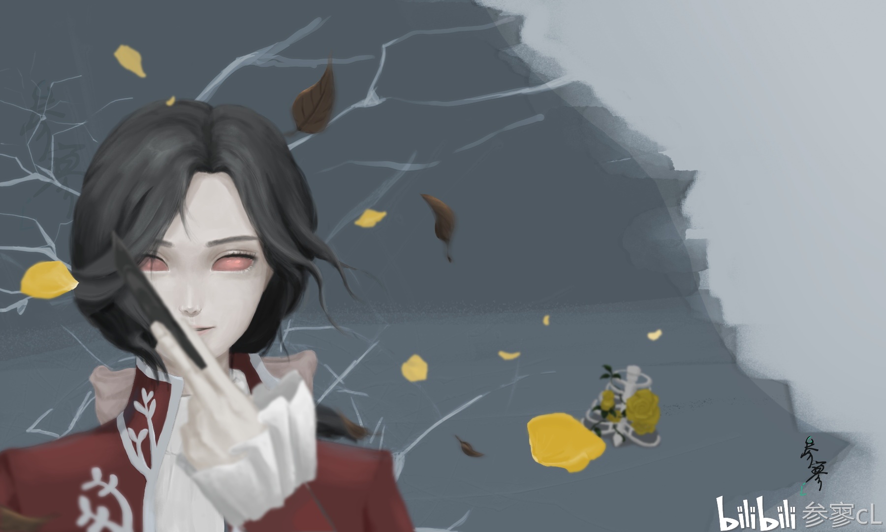 第五人格/约瑟夫 血影的一张厚涂画