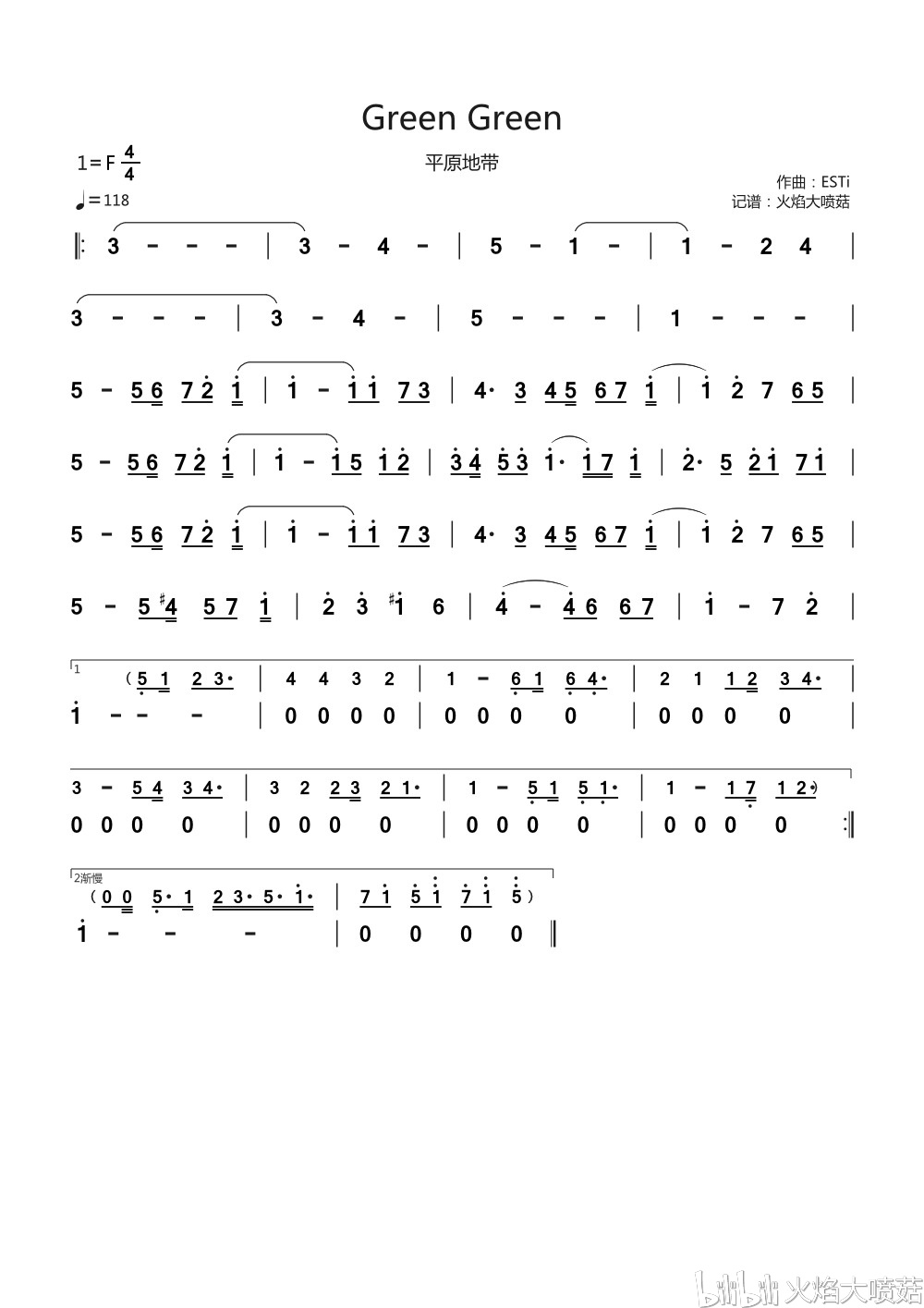 彩虹岛bgm部分高清简谱展示