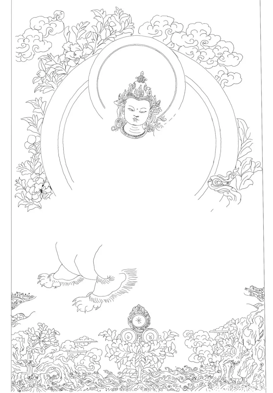 也借这幅画祝愿大家充满智慧,吉祥如意文殊菩萨,佛教菩萨名,梵文