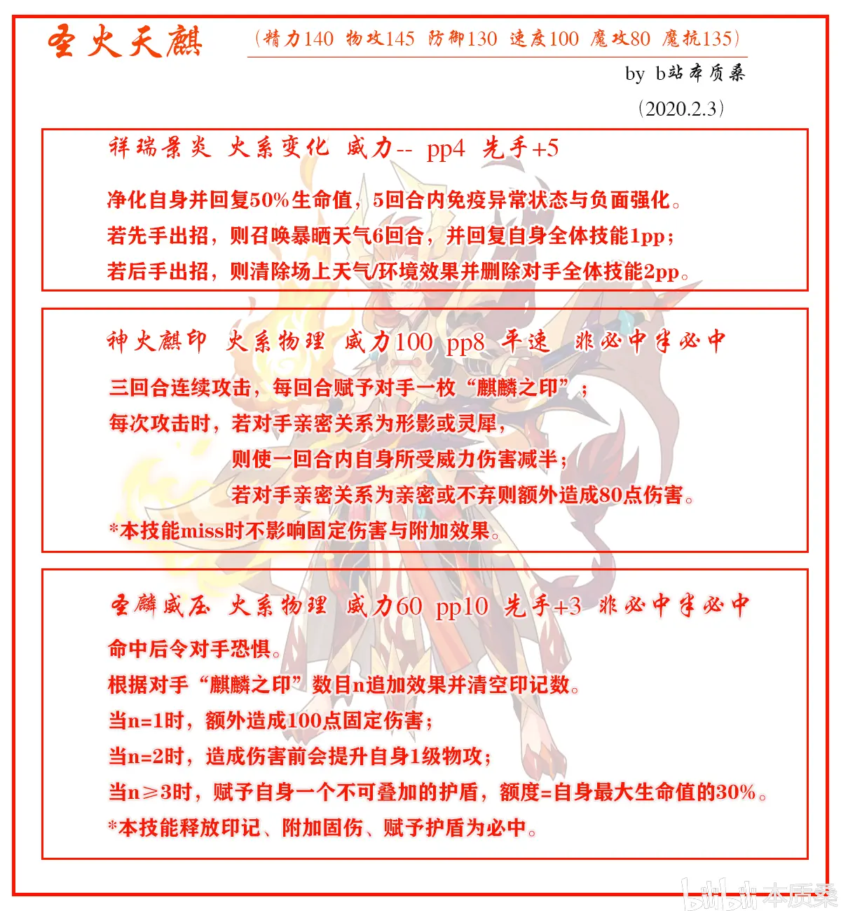 洛克王国技能解析夕兽春节圣火天麒