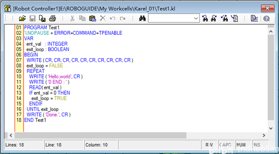 FANUC机器人KAREL语言编程：“Hello,world”用户信息输出 - 哔哩哔哩