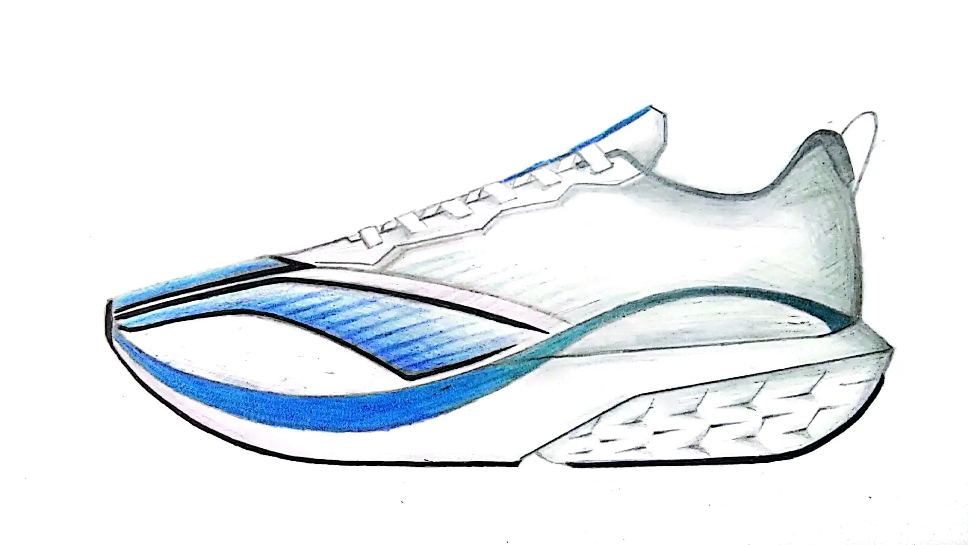 李 宁赤兔7pro概念图,流线造型