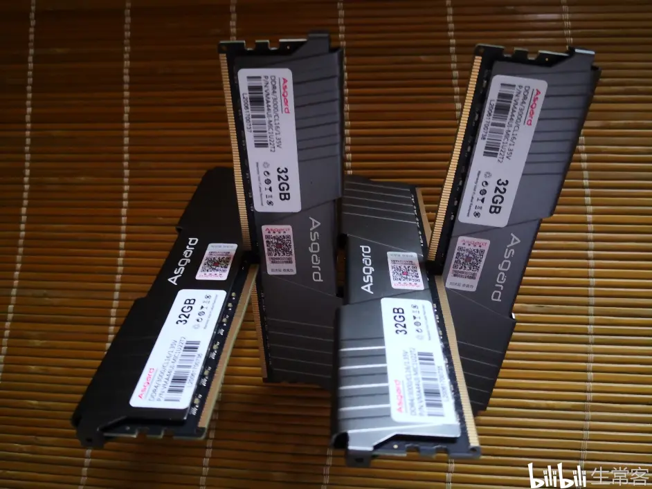 128gb 32g 4 阿斯加特真香条超频3800mhz的深度解析 颗粒为d9xpf 时序18 25 25 58 哔哩哔哩