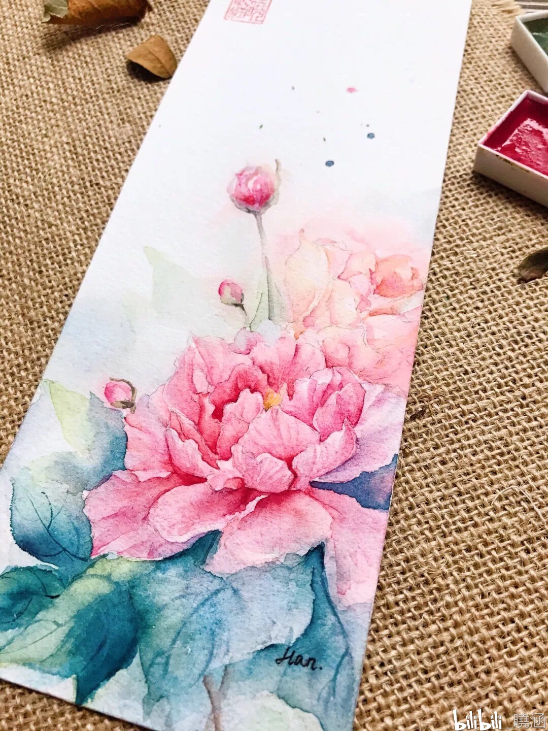 晓涵水彩 | 木芙蓉绘画教程