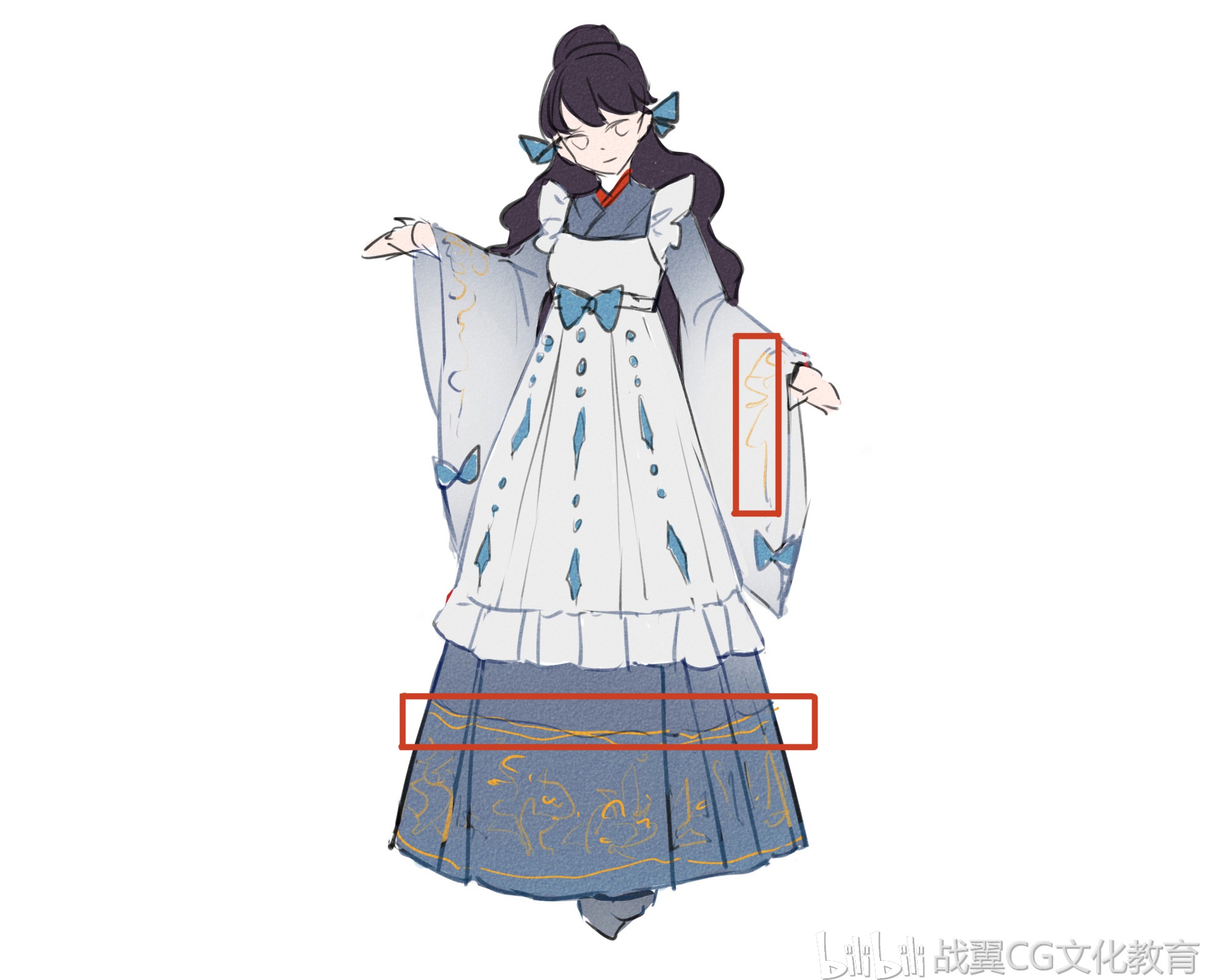 绘画教程适合萌新的绘画设计课堂5个板块带你轻松入门古风服饰设计