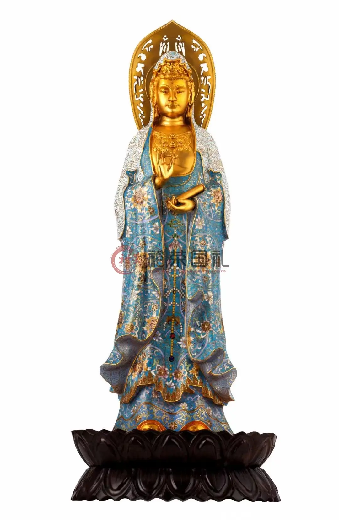 张向东大师景泰蓝观音《观自在》錾刻 净高49厘米