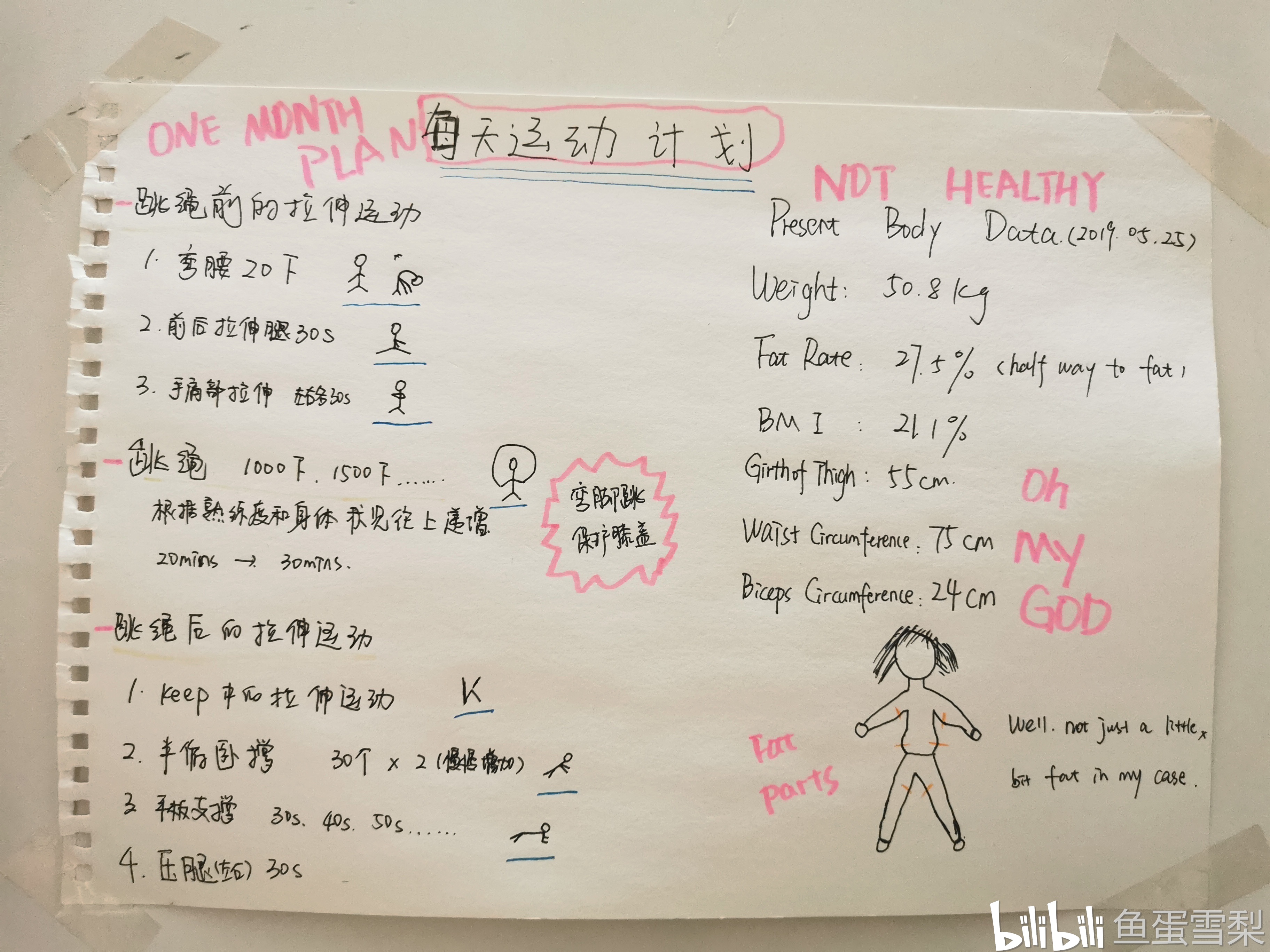 去年5月制定的减肥计划,只运动了一个星期