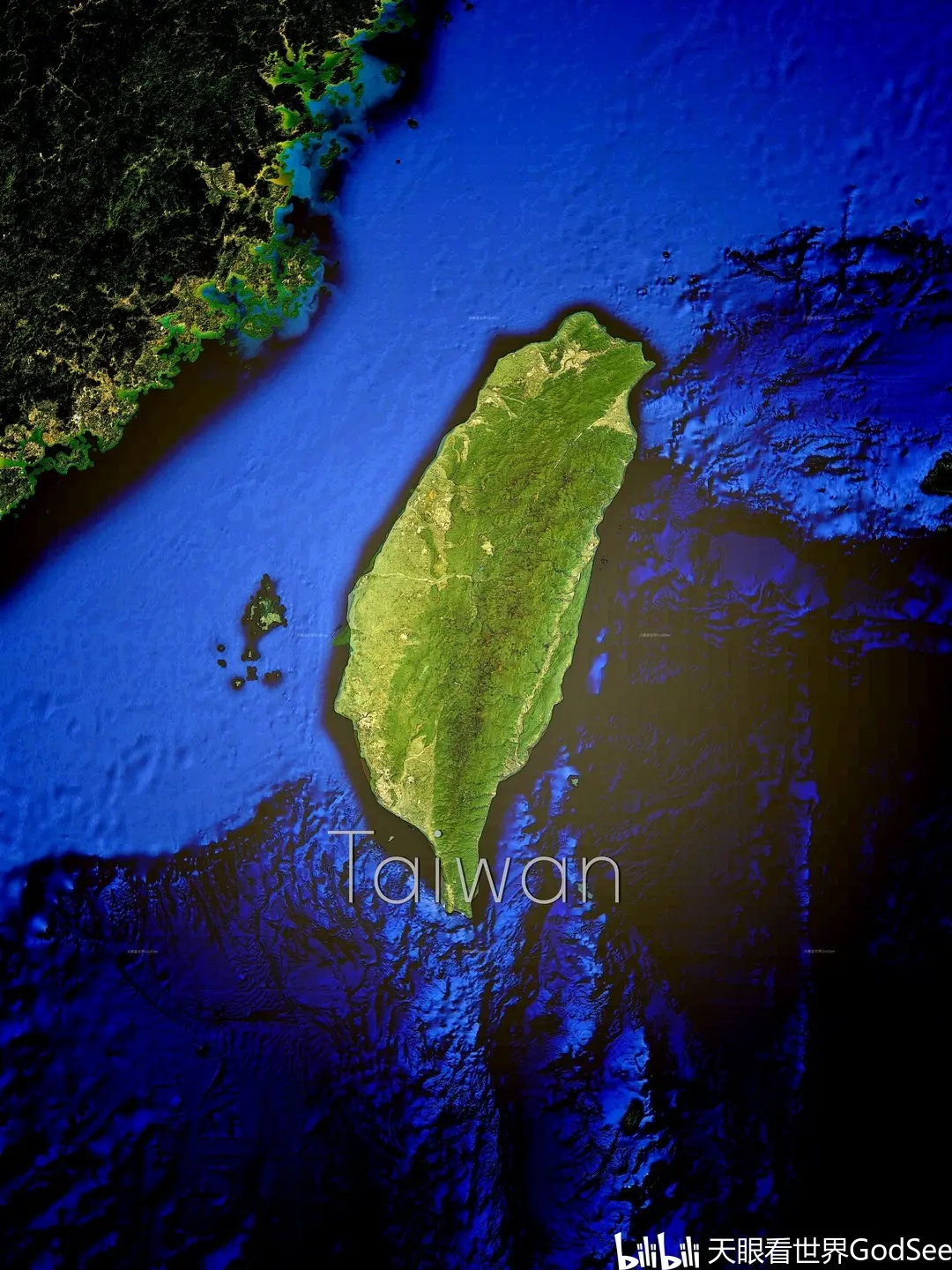 台湾主题卫星地形地图壁纸