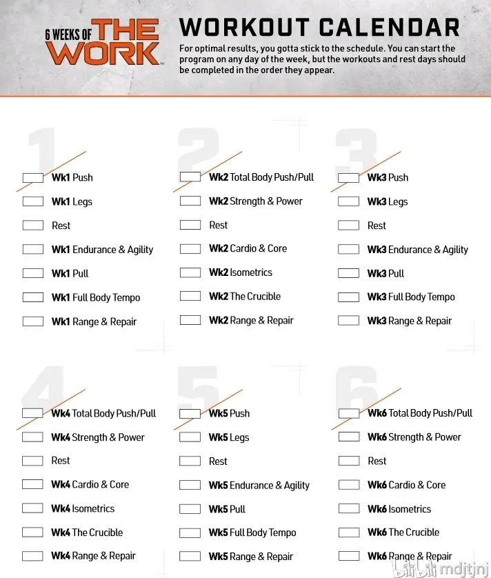 6 Weeks Of The Work Fit Test And Calendar Bincode