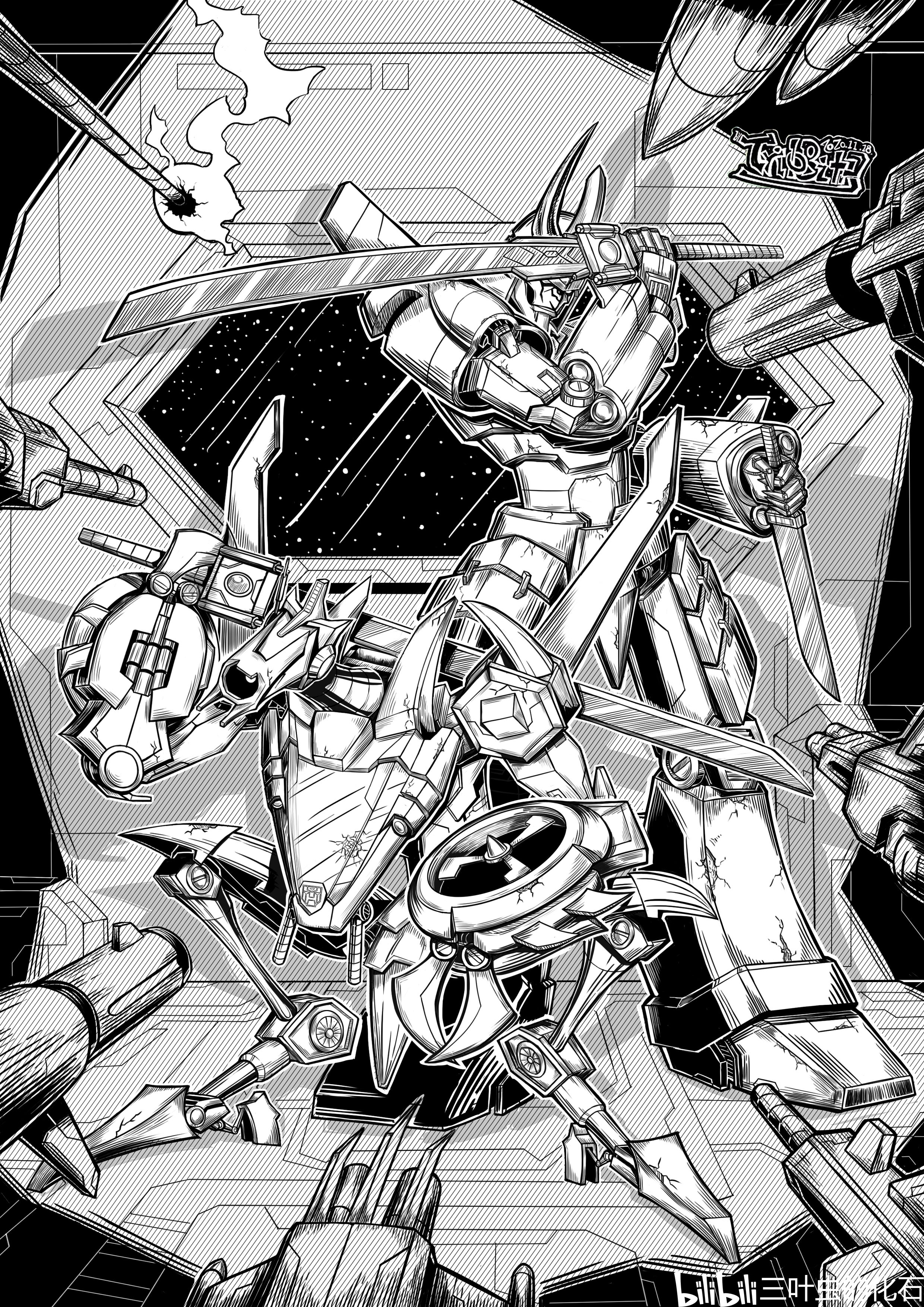 涂了几张idw宇宙的变形金刚04