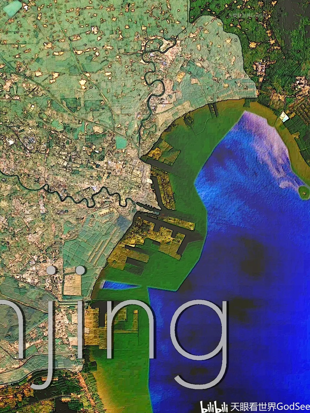 天津主题卫星地形地图壁纸