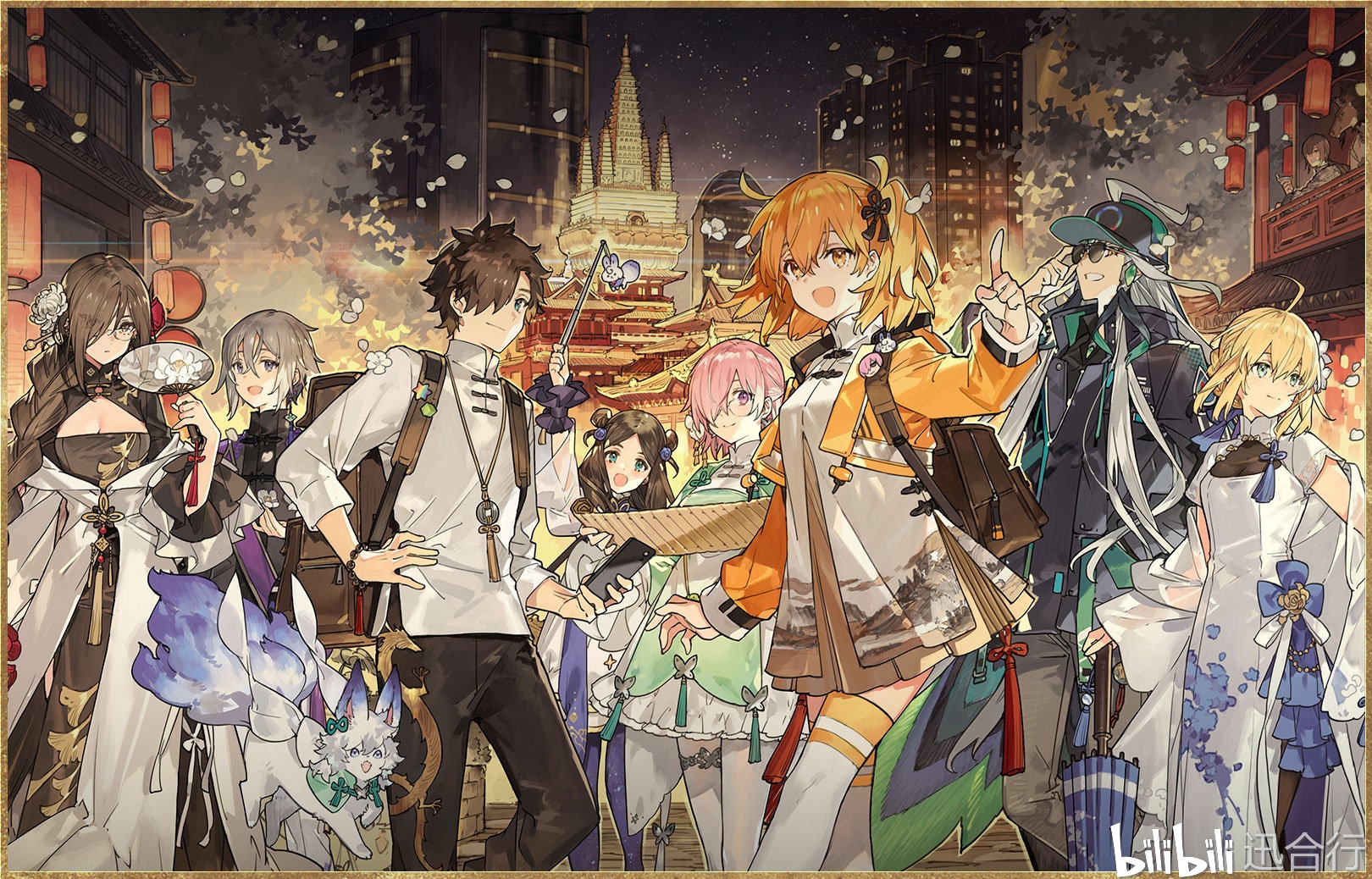 《FGO》国服4周年主题贺图，这些英灵回家啦！ 哔哩哔哩