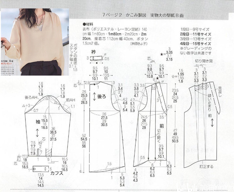 女式上衣裁剪公式简单图片