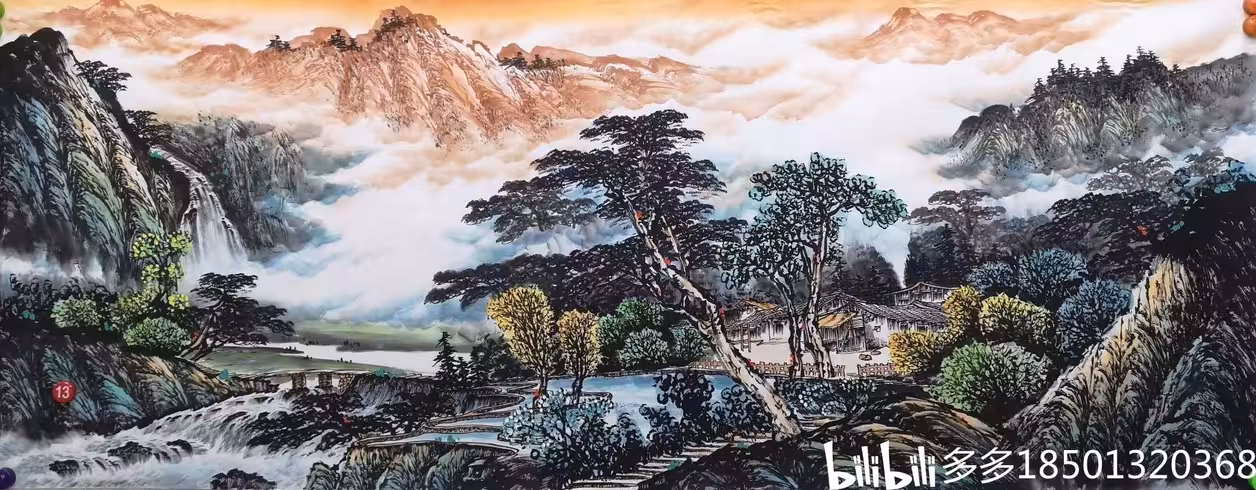 著名山水画家"曾刚"小六尺山水国画