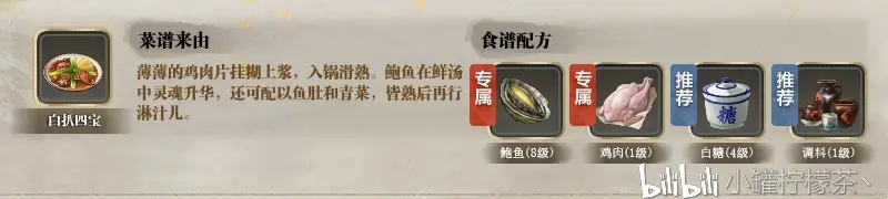 天涯明月刀新手图文攻略-厨师食谱篇(八)