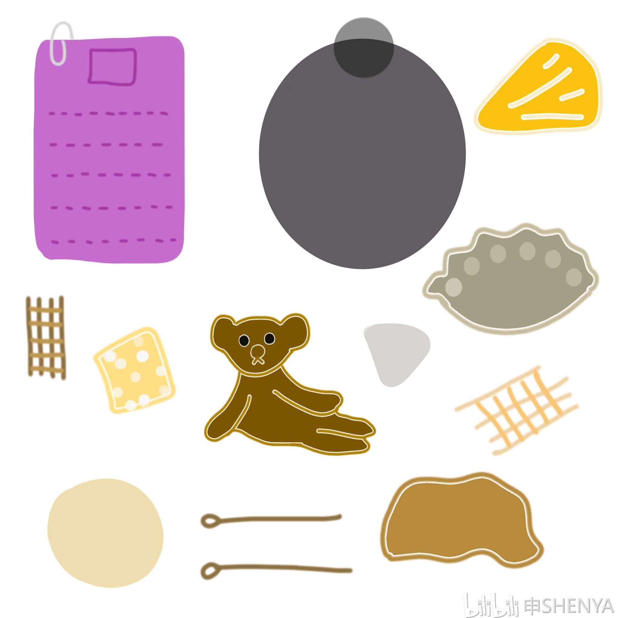 简约电子手帐便签贴纸